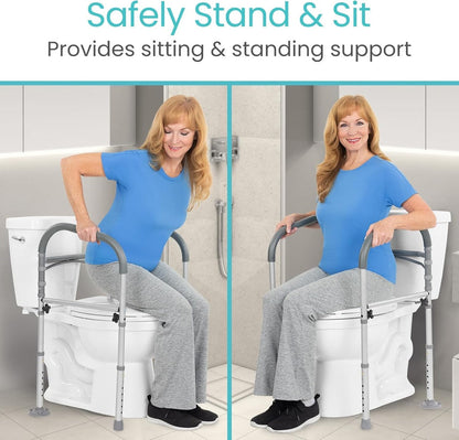 Toilet Safety Frame With Handles - Width Fixed