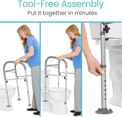 Toilet Safety Frame With Handles - Width Fixed