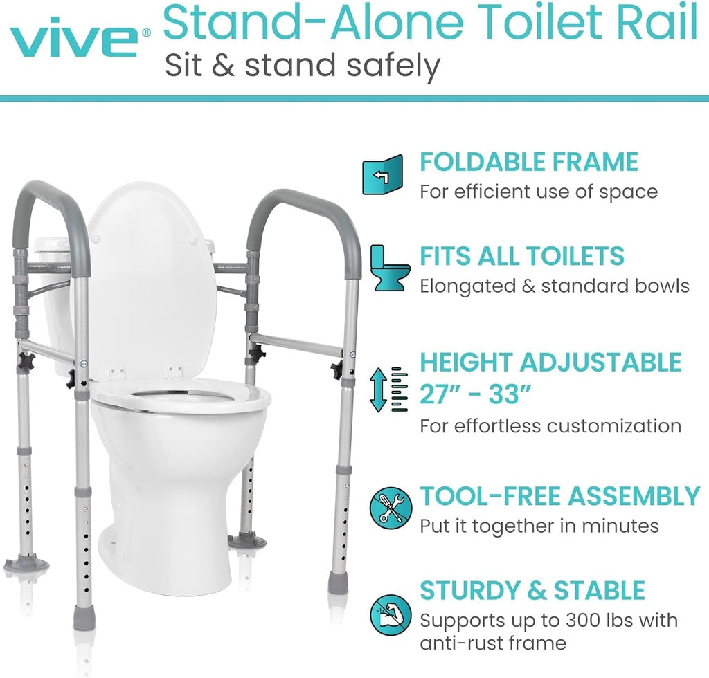 Toilet Safety Frame With Handles - Width Fixed
