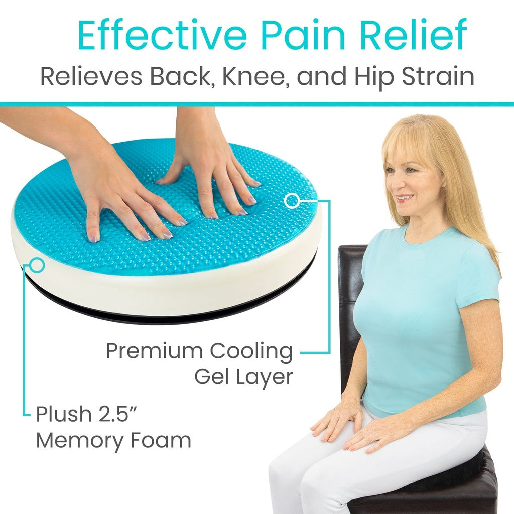 Gel Swivel Seat Cushion With Rotating Base - Bathroom Safety & Daily Living