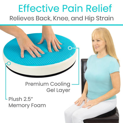Gel Swivel Seat Cushion With Rotating Base - Bathroom Safety & Daily Living