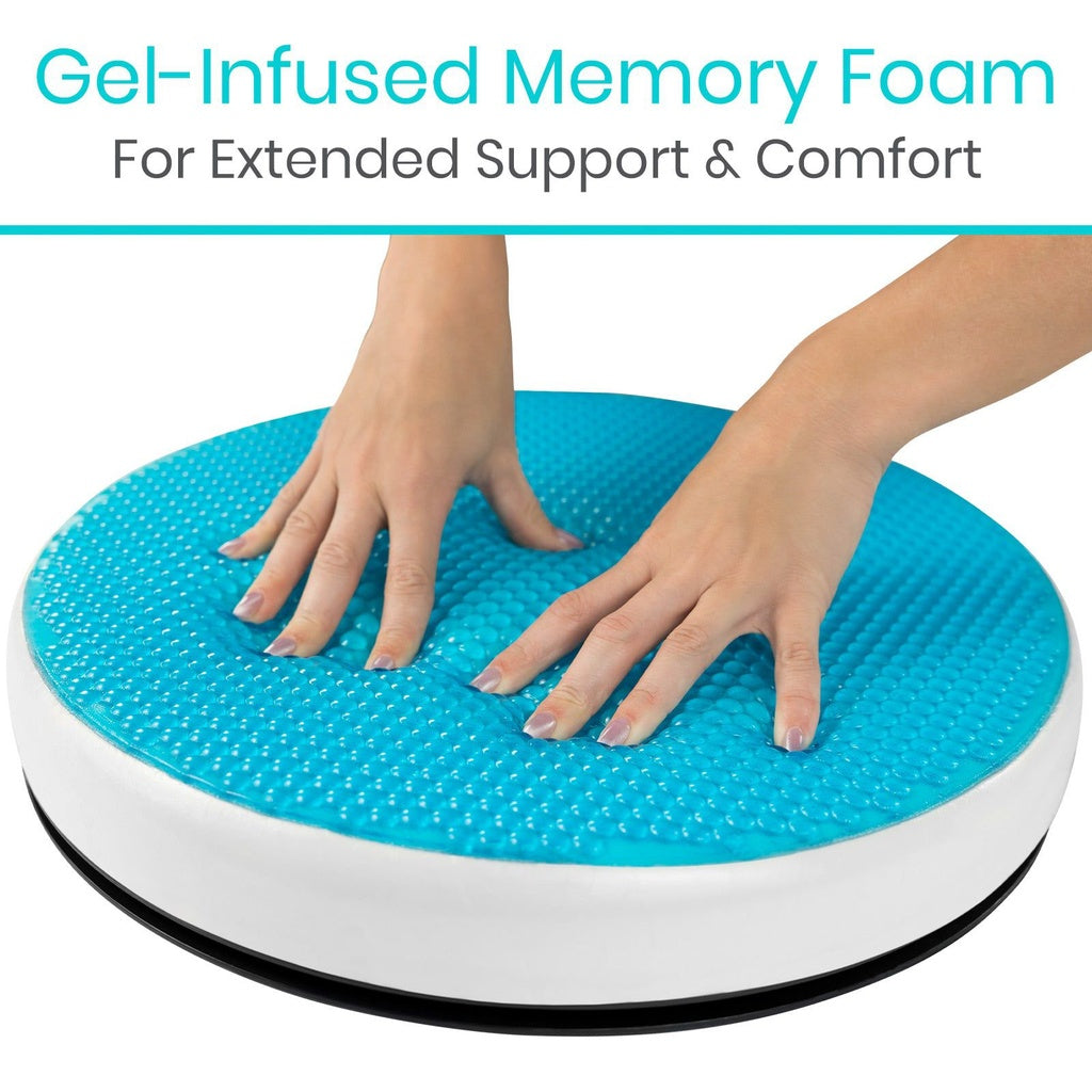 Gel Swivel Seat Cushion With Rotating Base - Bathroom Safety & Daily Living