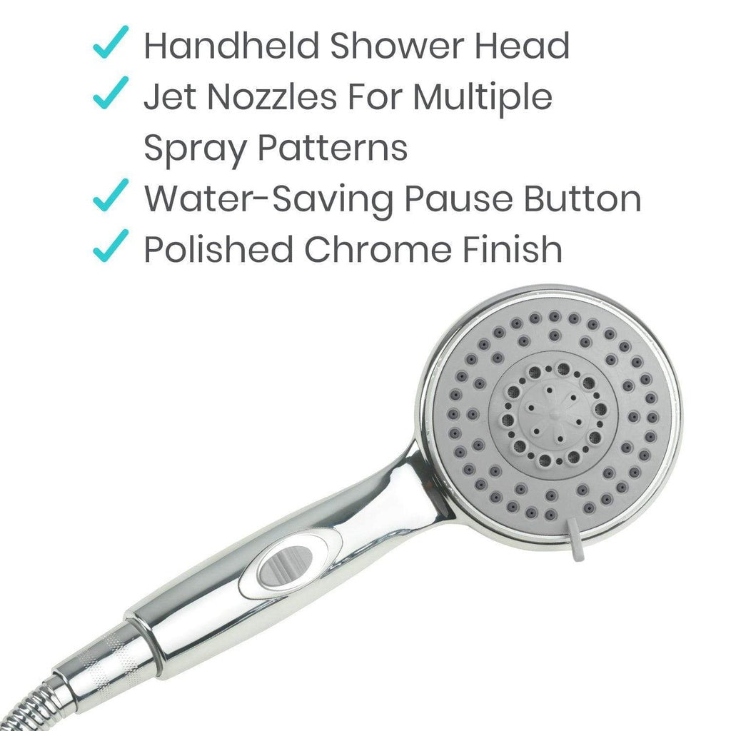 Handheld Shower Head With Long Hose Multiple Spray Settings - Handheld Shower Head
