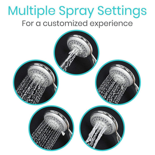 Handheld Shower Head With Long Hose Multiple Spray Settings - Handheld Shower Head
