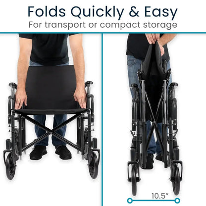Bariatric Transport Wheelchair (22’’ 450lbs) - 22’’