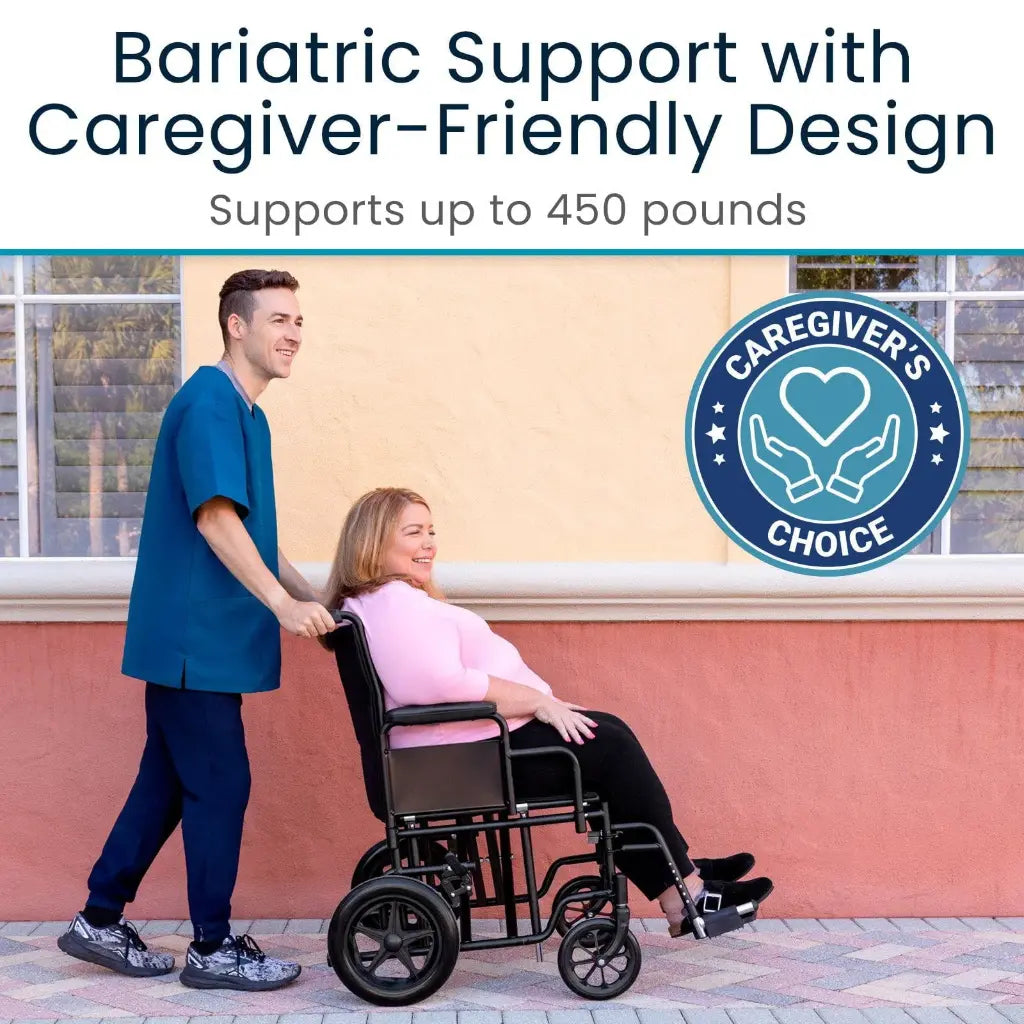 Bariatric Transport Wheelchair (22’’ 450lbs) - 22’’