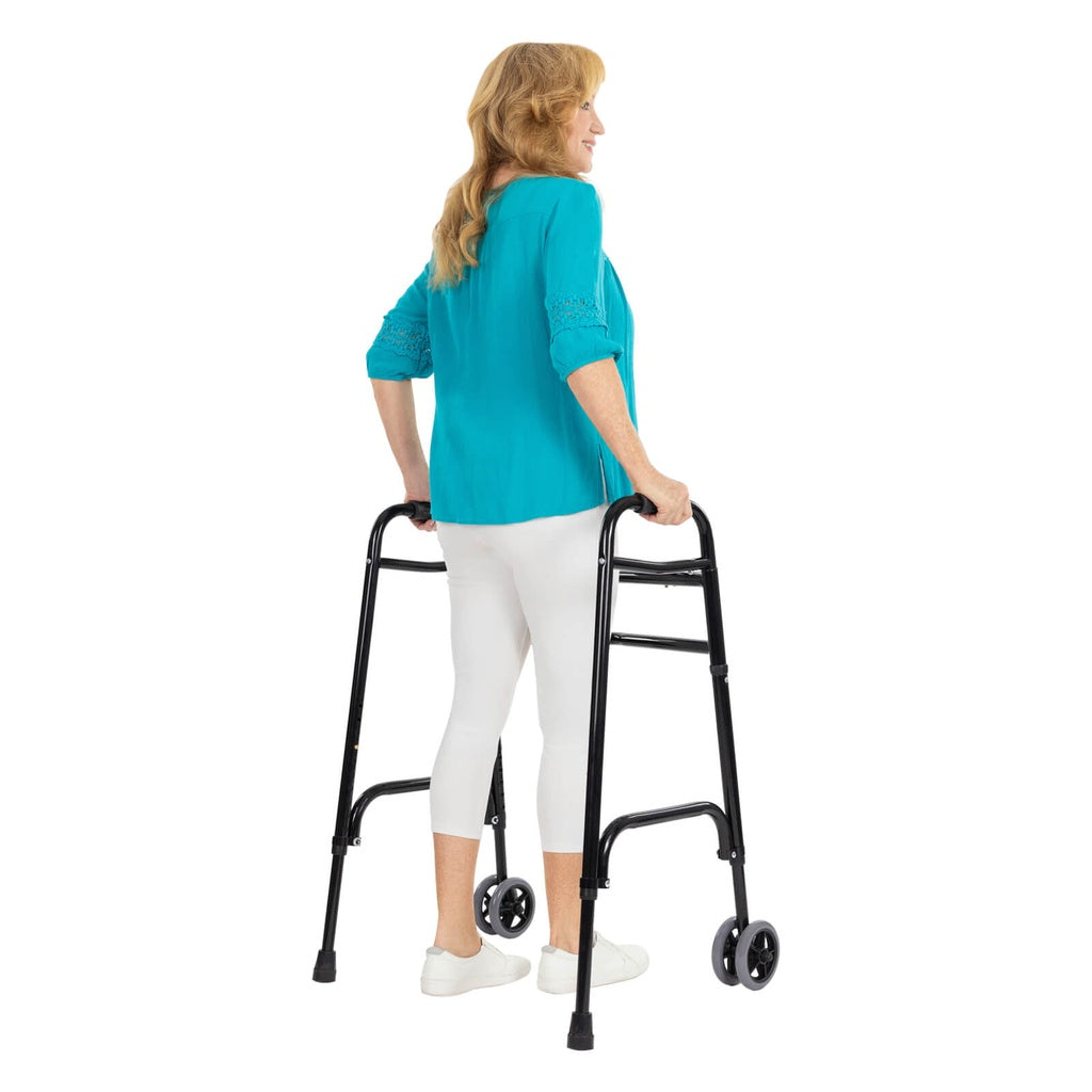 Bariatric Walker with Wheels - Black