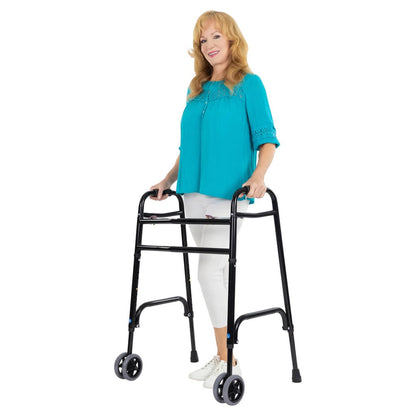 Bariatric Walker with Wheels - Black