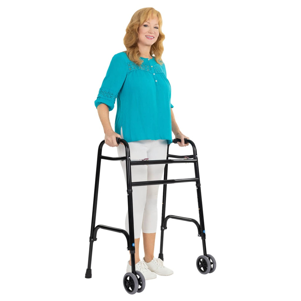 Bariatric Walker with Wheels - Black