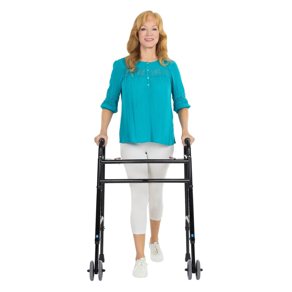 Bariatric Walker with Wheels - Black