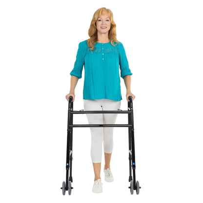 Bariatric Walker with Wheels - Black