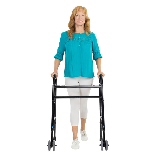 Bariatric Walker with Wheels - Black
