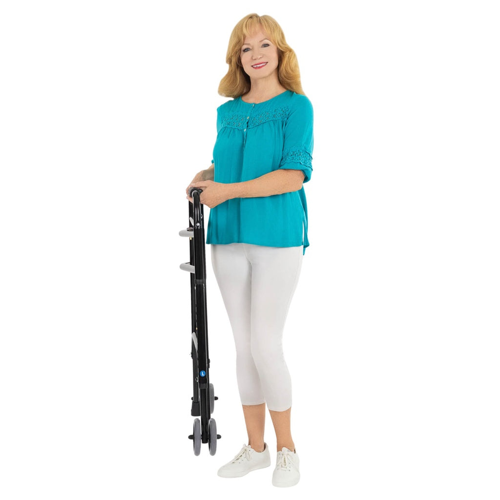Bariatric Walker with Wheels - Black