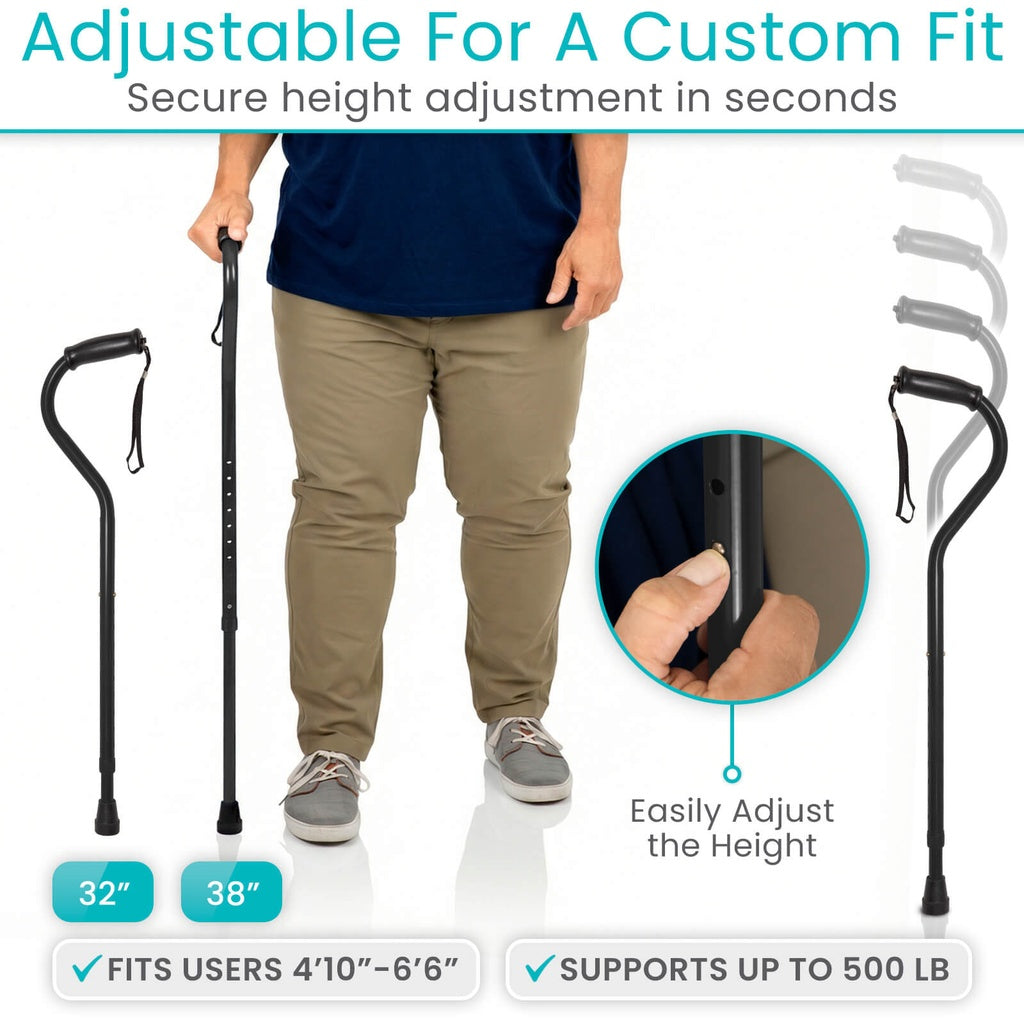 Offset Bariatric Cane - Black