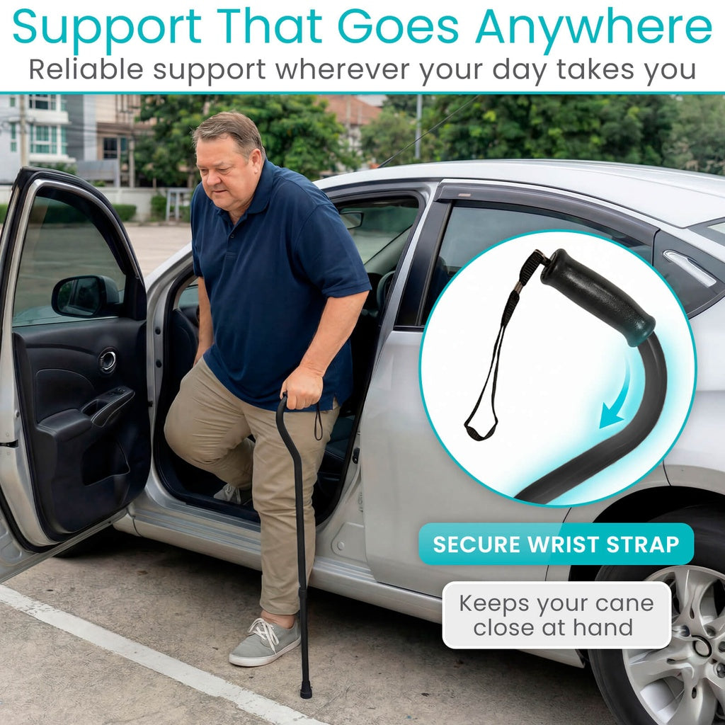 Offset Bariatric Cane - Black