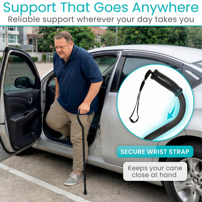 Offset Bariatric Cane - Black