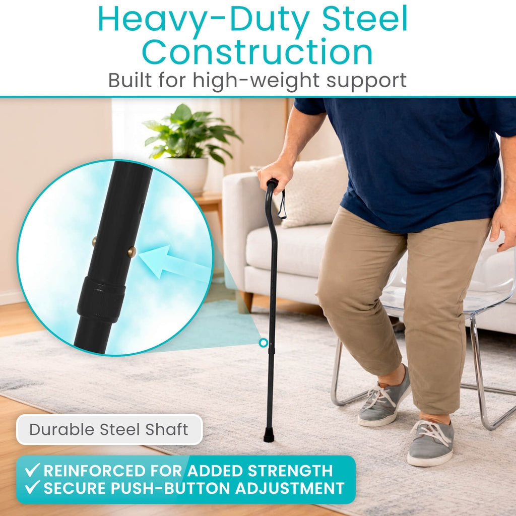 Offset Bariatric Cane - Black