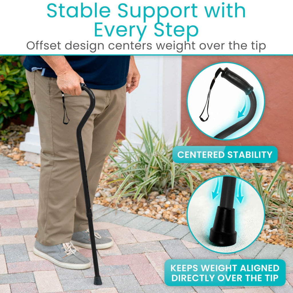 Offset Bariatric Cane - Black