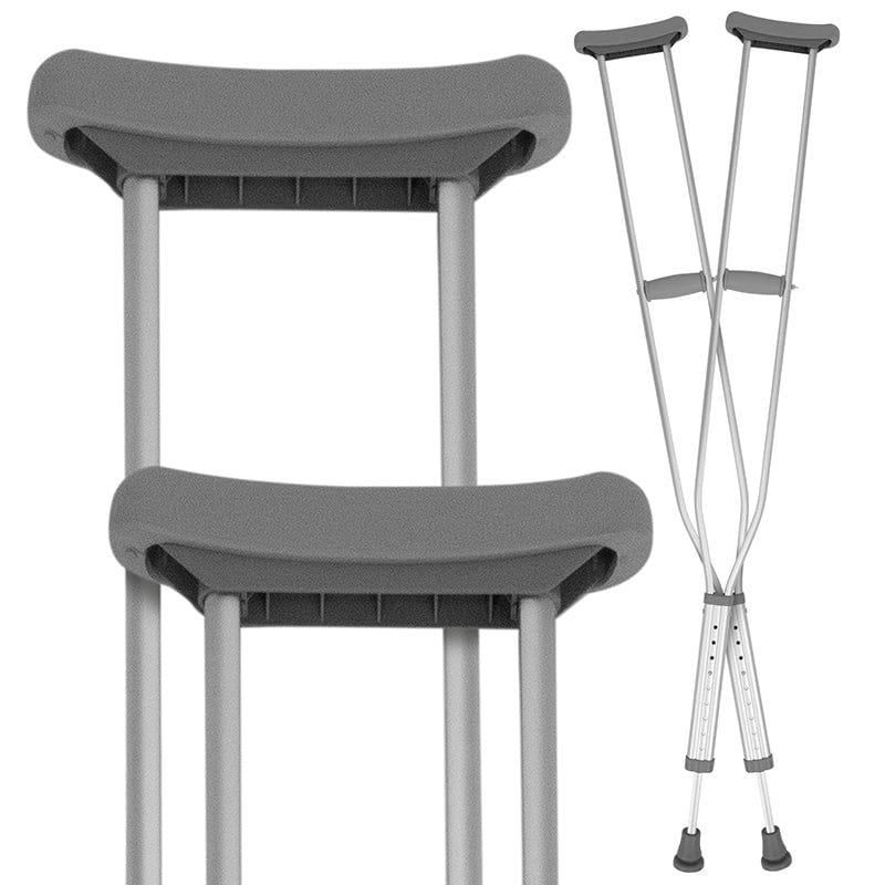 Height-Adjustable Underarm Crutches With Padded Grips - Adult - Mobility & Transfer Equipment