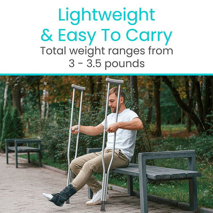 Height-Adjustable Underarm Crutches With Padded Grips - Mobility & Transfer Equipment