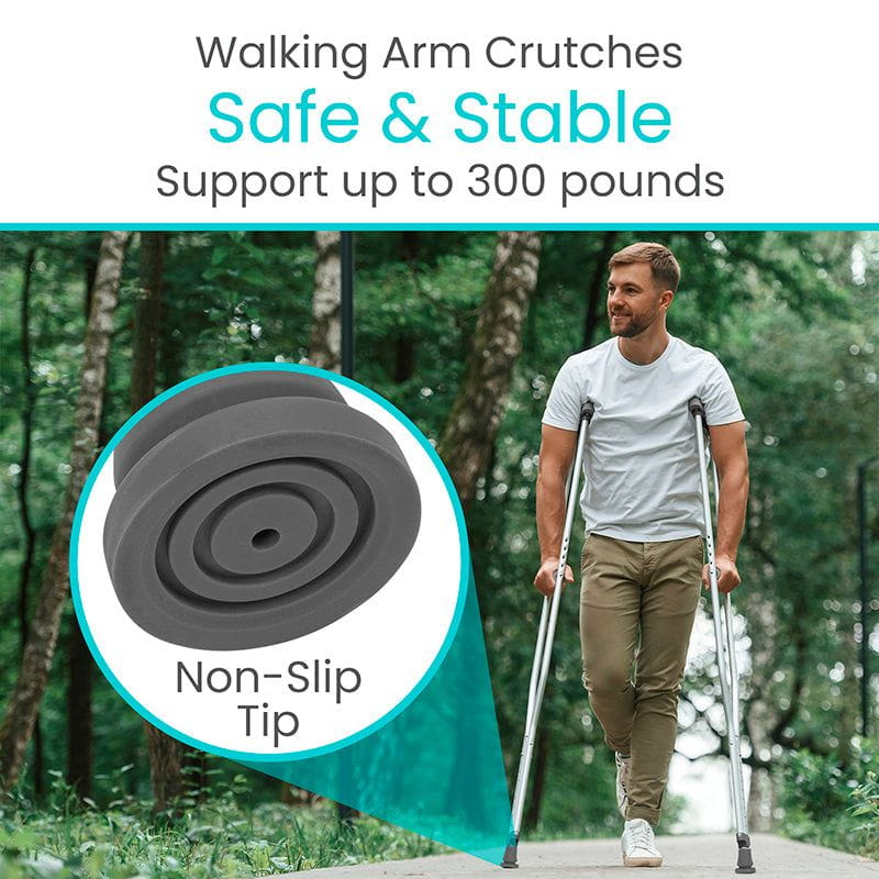 Height-Adjustable Underarm Crutches With Padded Grips - Mobility & Transfer Equipment
