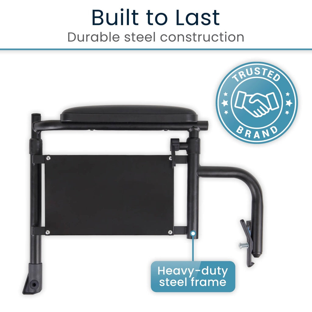 Height-Adjustable Wheelchair Armrests, Pair With Padded Supports - Mobility & Transfer Equipment