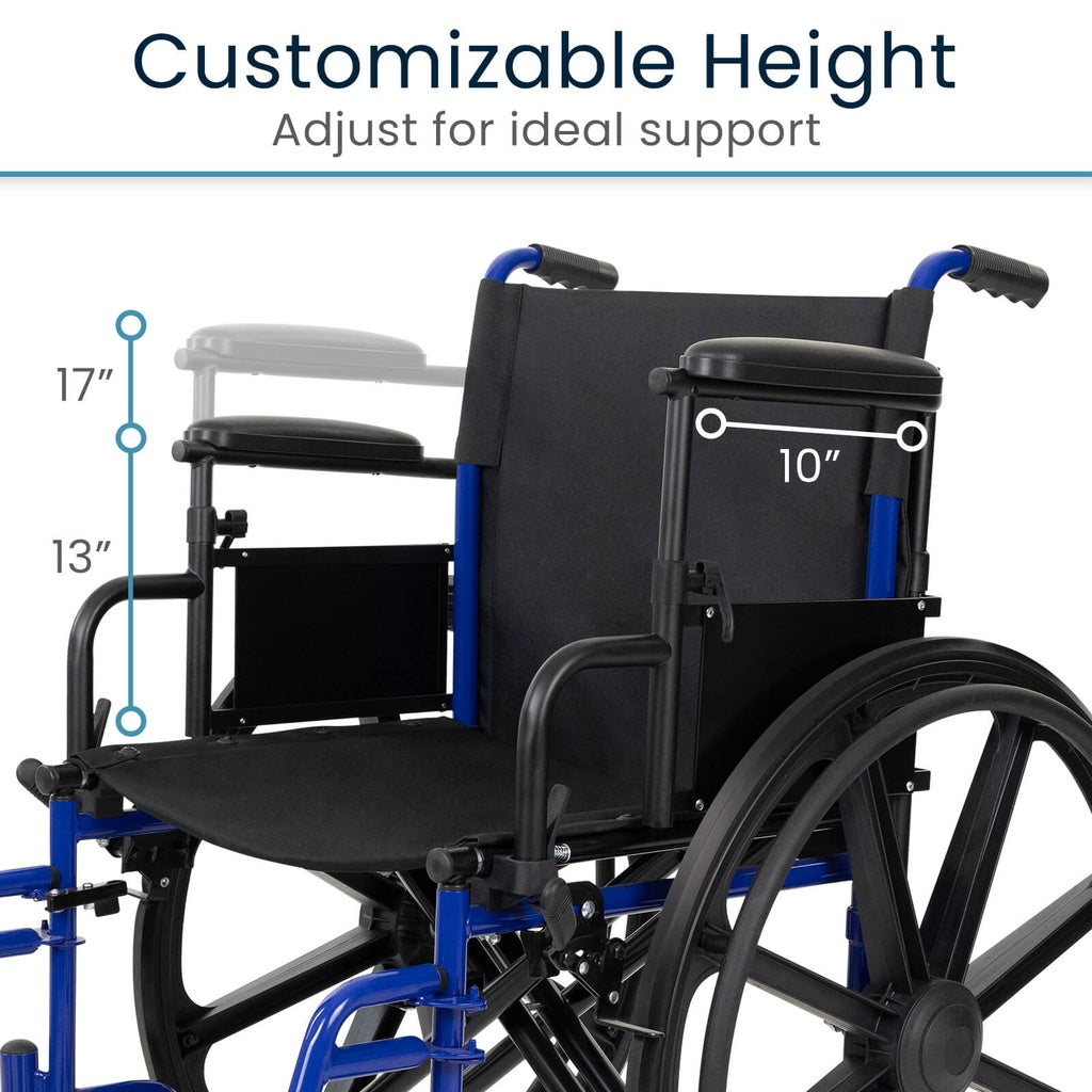 Height-Adjustable Wheelchair Armrests, Pair With Padded Supports - Mobility & Transfer Equipment