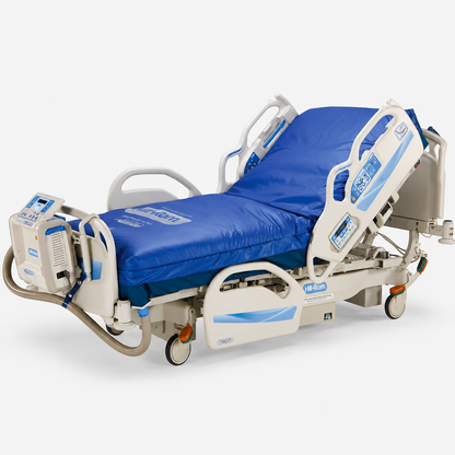 Hill-Rom Advanta 2 hospital bed in a room, reclined position