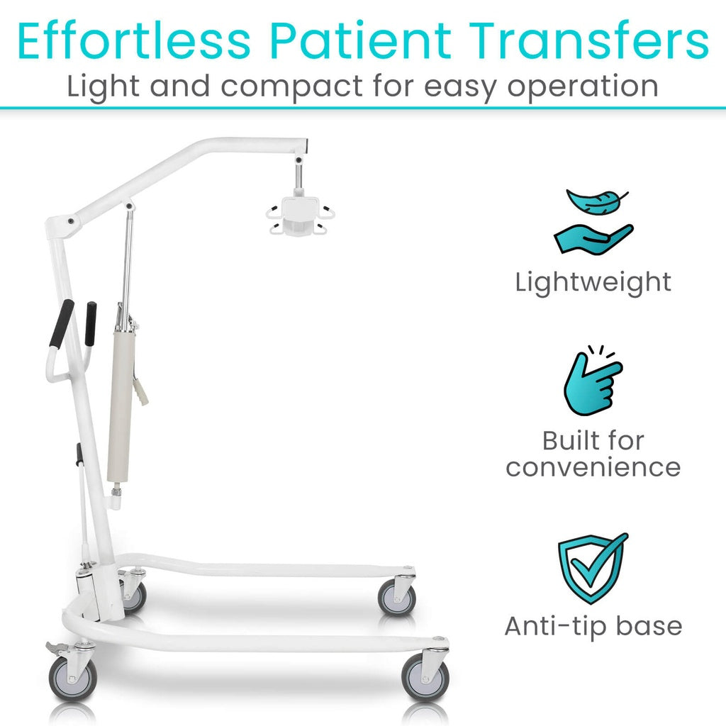 Hydraulic Patient Lift With Sling And Rolling Base - Mobility & Transfer Equipment