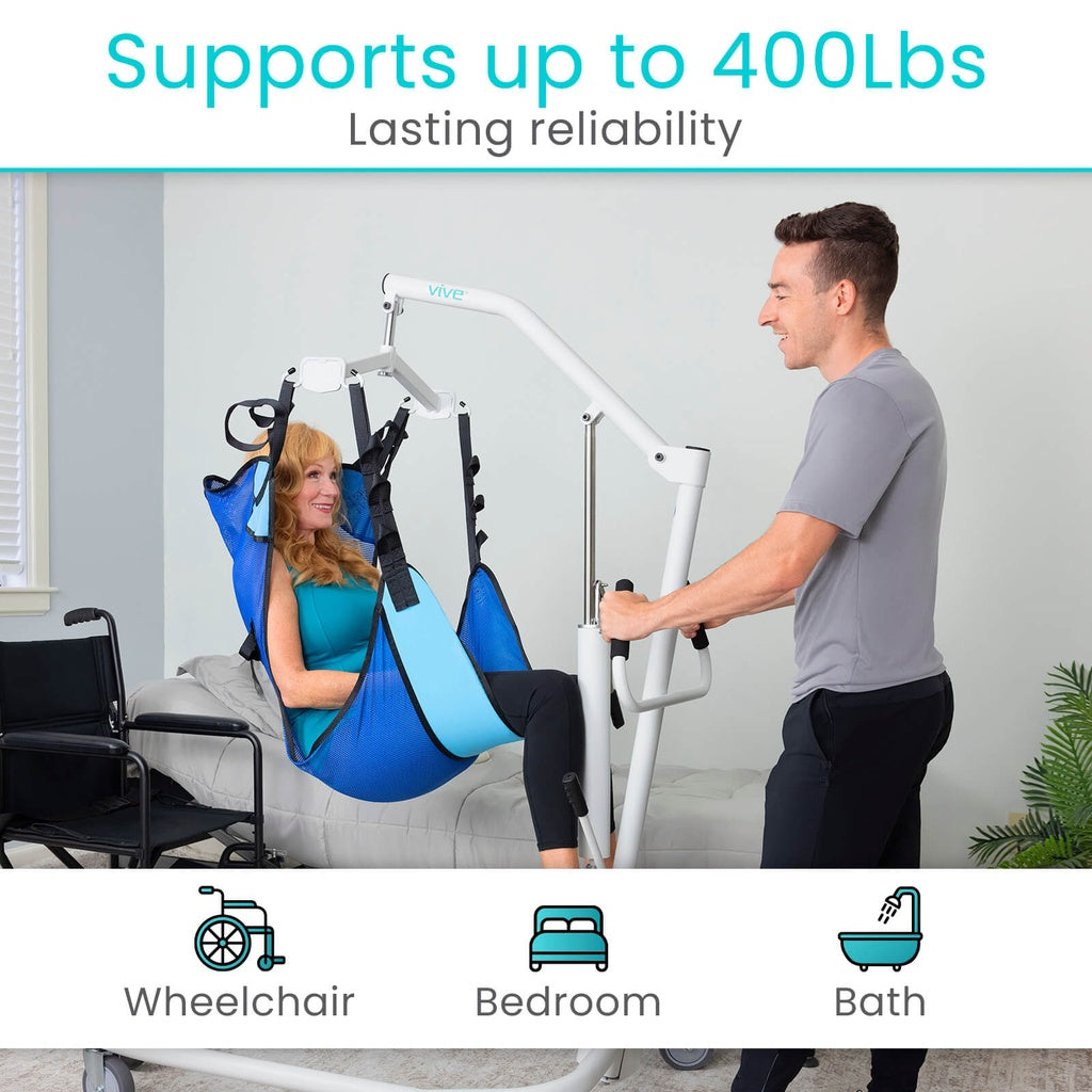 Hydraulic Patient Lift With Sling And Rolling Base - Mobility & Transfer Equipment
