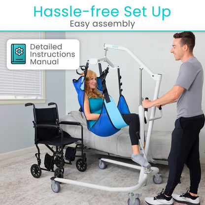 Hydraulic Patient Lift With Sling And Rolling Base - Mobility & Transfer Equipment