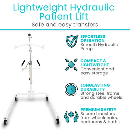 Hydraulic Patient Lift With Sling And Rolling Base - Mobility & Transfer Equipment