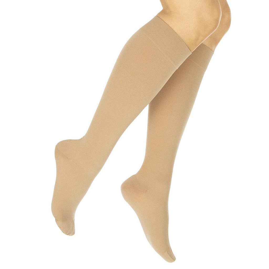 Knee High Compression Stockings 15-20mmHg - Large / Beige