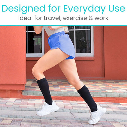 Zippered Knee High Compression Stockings 20-30mmHg