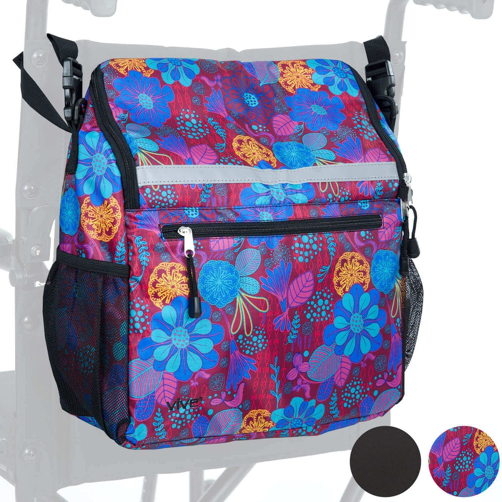 Wheelchair Bag Large - Purple Floral