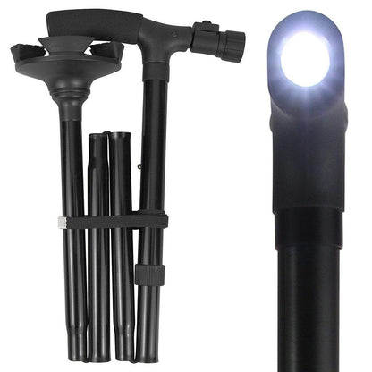 LED Folding Walking Cane Adjustable Height With Light - Folding Walking Cane