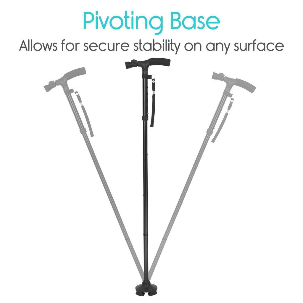 LED Folding Walking Cane Adjustable Height With Light - Folding Walking Cane