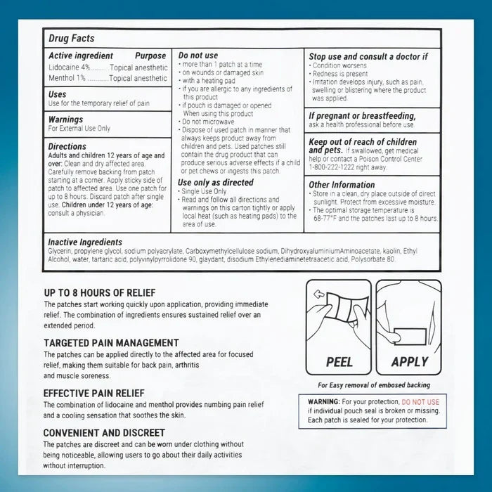 Dr. Pat’s Lidocaine Patches 4%