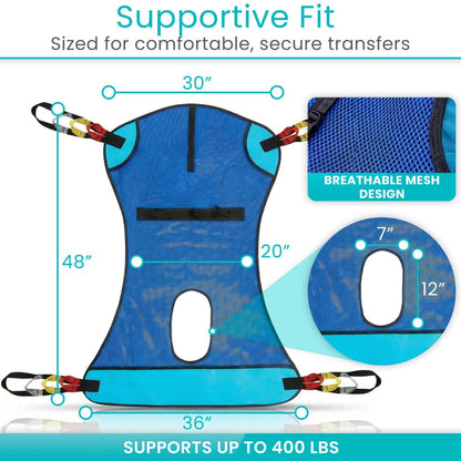 Hydraulic Patient Lift With Sling With Opening