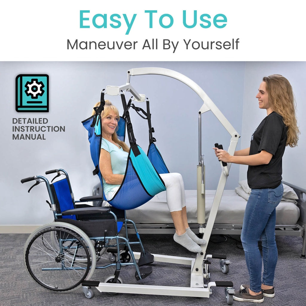 Hydraulic Patient Lift With Sling With Opening