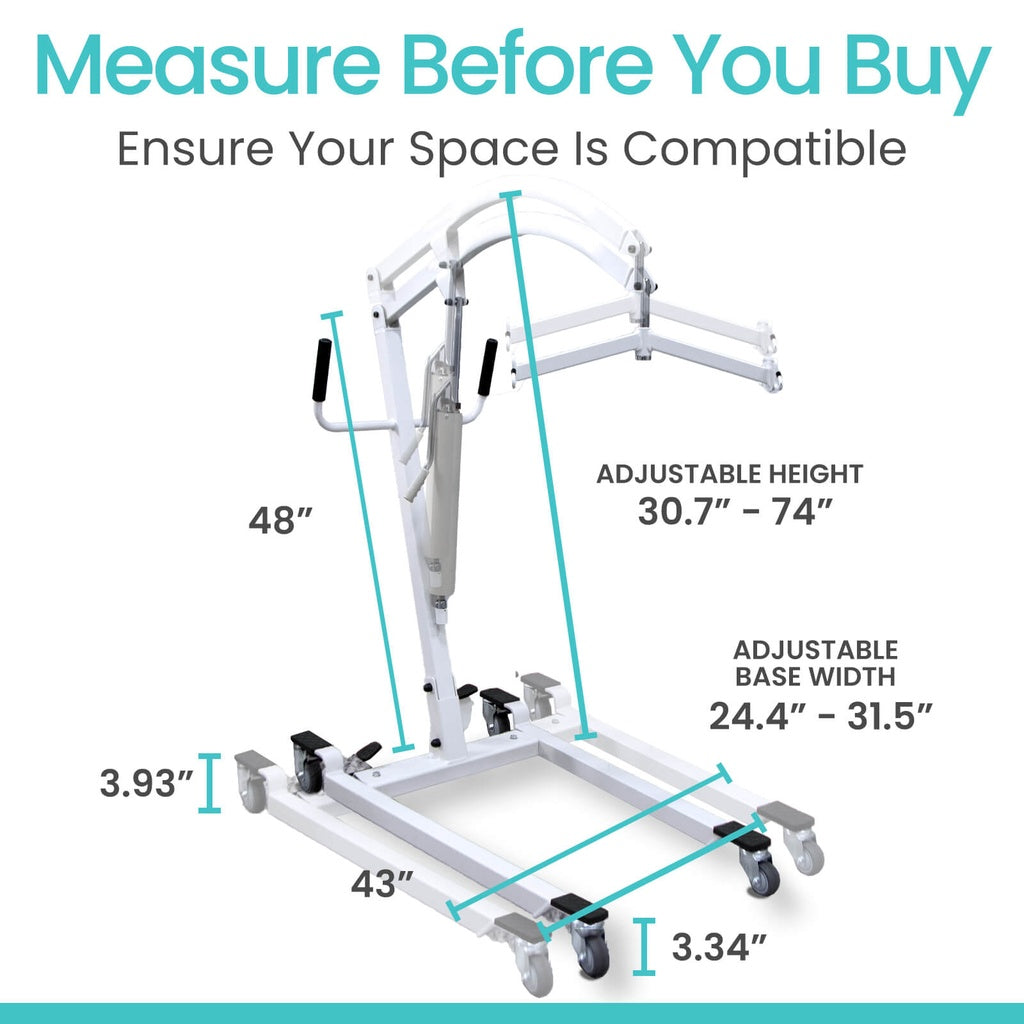 Hydraulic Patient Lift With Sling With Opening