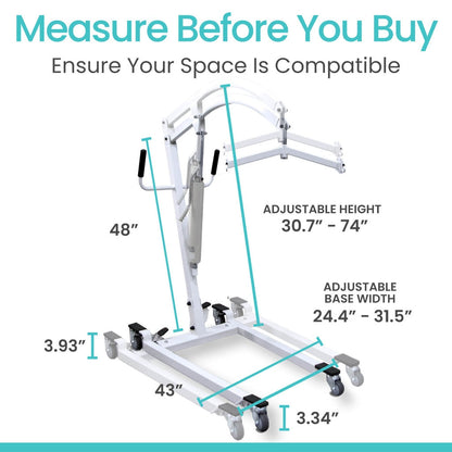 Hydraulic Patient Lift With Sling With Opening