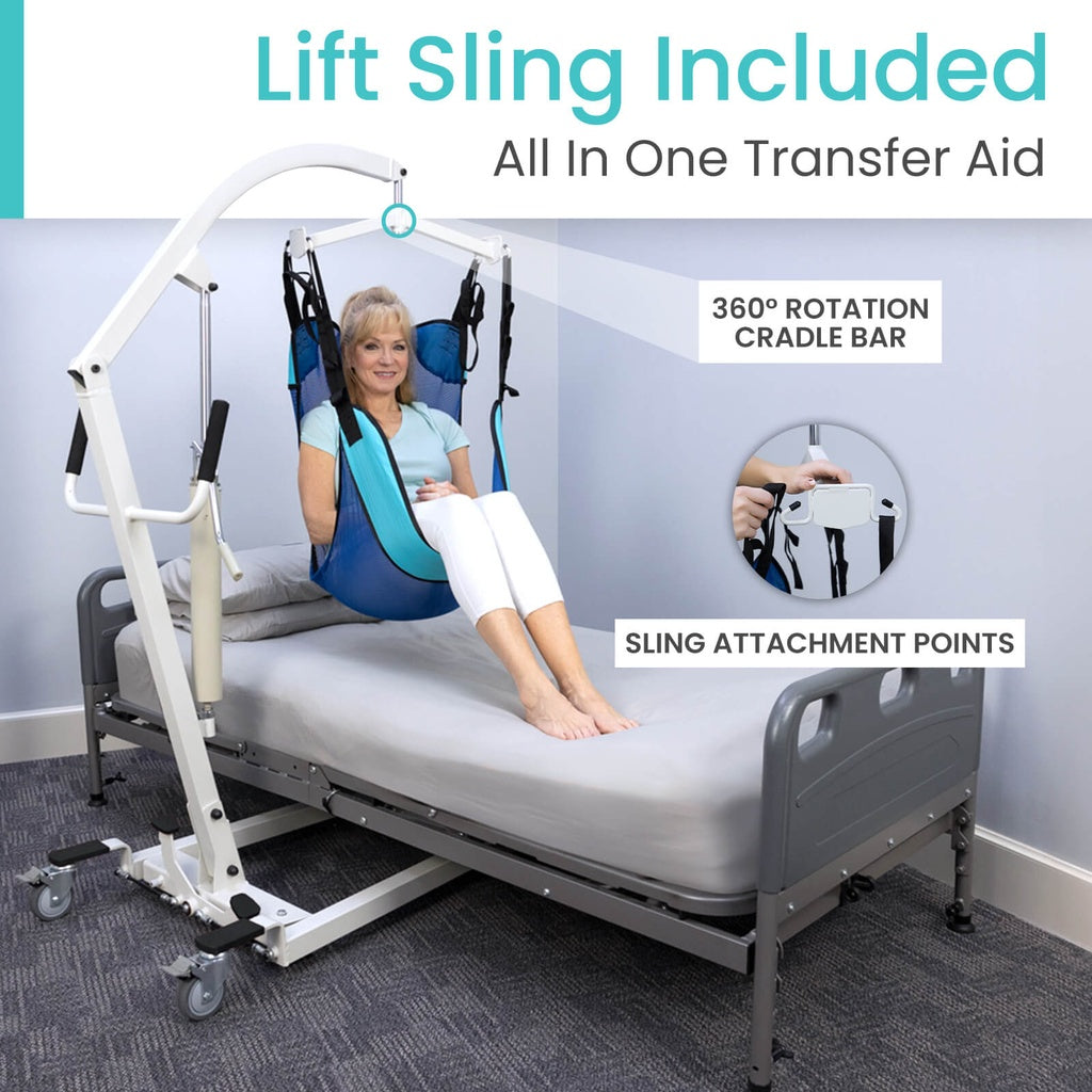 Hydraulic Patient Lift With Sling With Opening