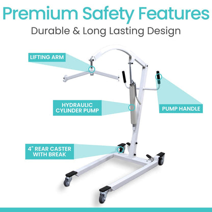 Hydraulic Patient Lift With Sling With Opening