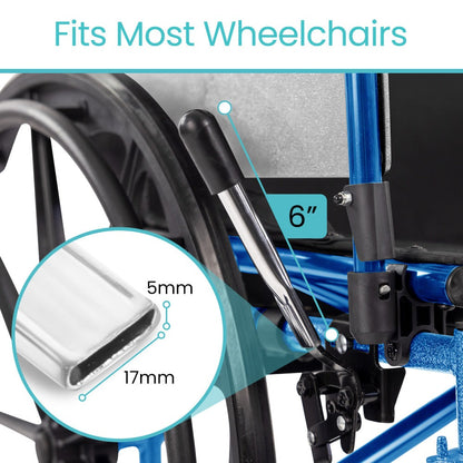 Manual Wheelchair Brake Handle Extensions With Easy-Grip Ends - Mobility & Transfer Equipment