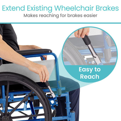 Manual Wheelchair Brake Handle Extensions With Easy-Grip Ends - Mobility & Transfer Equipment