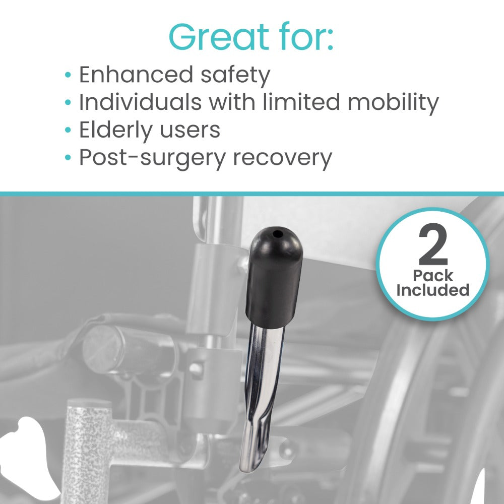 Manual Wheelchair Brake Handle Extensions With Easy-Grip Ends - Mobility & Transfer Equipment