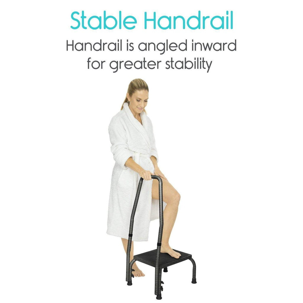 Step Stool with Handrail - Black