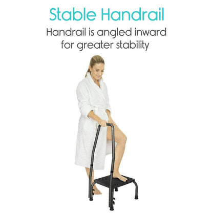 Step Stool with Handrail - Black