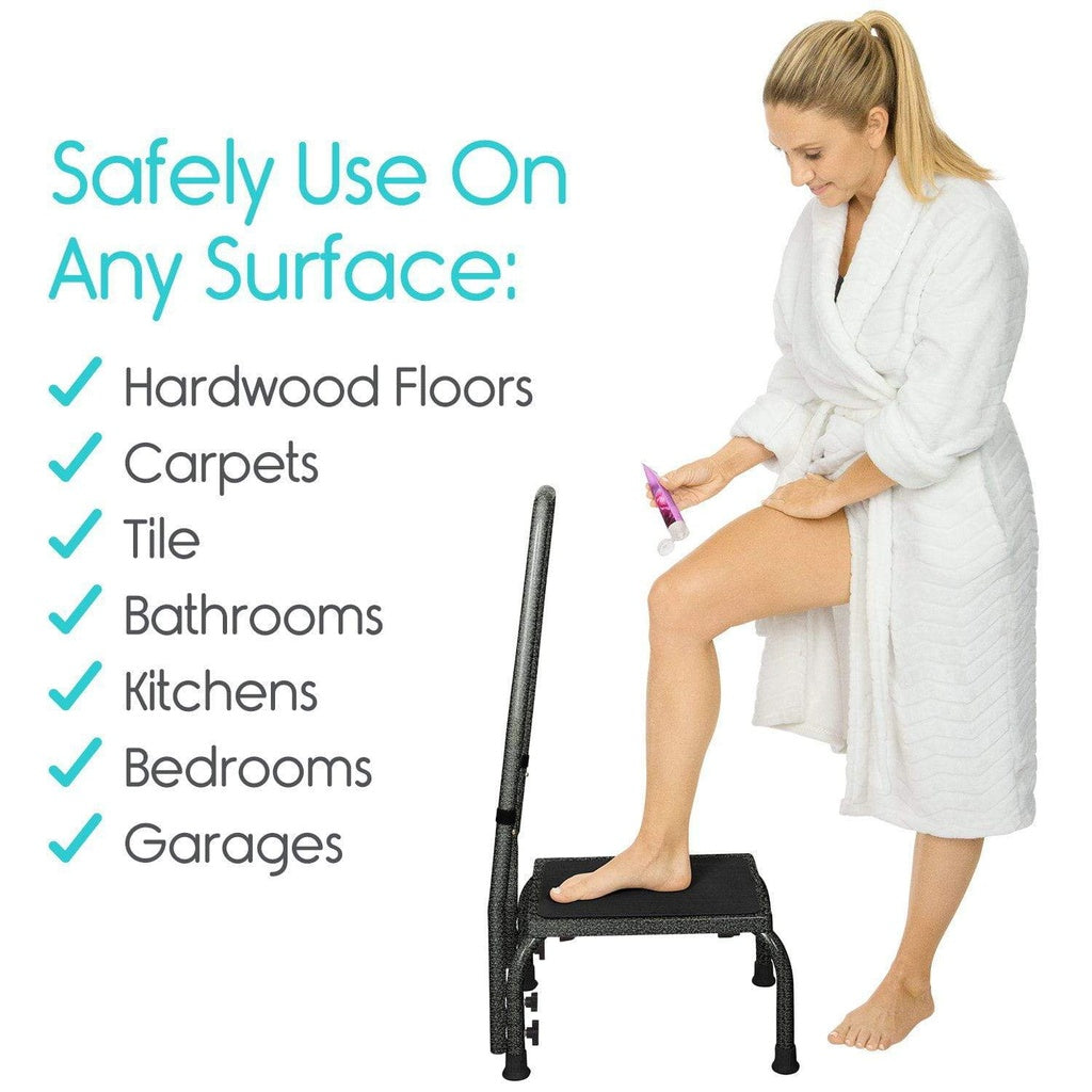 Step Stool with Handrail - Black